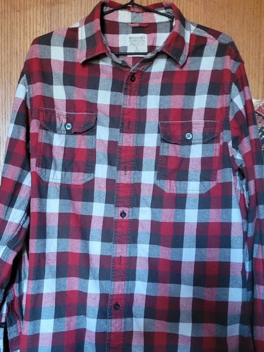 Mossimo Supply Co. Red Plaid Button-Down Shirt